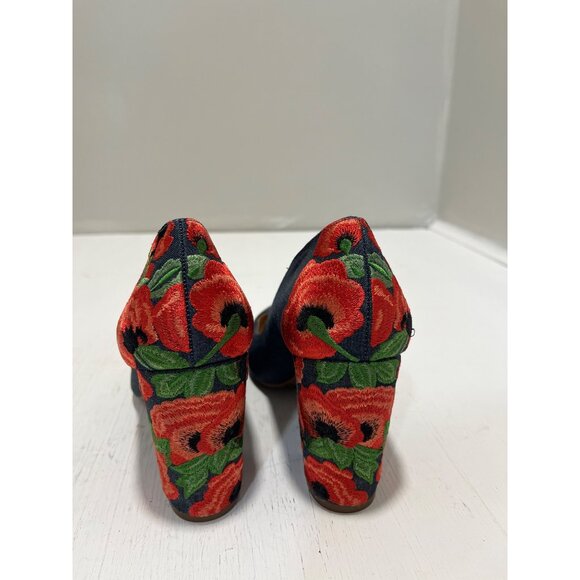Jessica Simpson‎ Womens Embroidered Denim Block Heels Size 7.5 - Picture 4 of 11